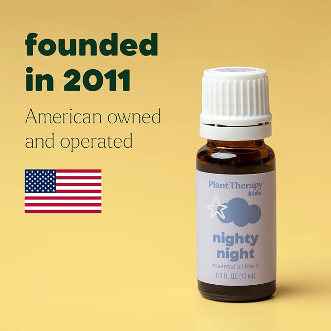 Plant Therapy Kids Nighty Night Essential Oil Blend for Sleep, 10 mL (1/3 oz), 100% Pure, Undiluted, Natural Aromatherapy, Encourages a Good Night's Rest
