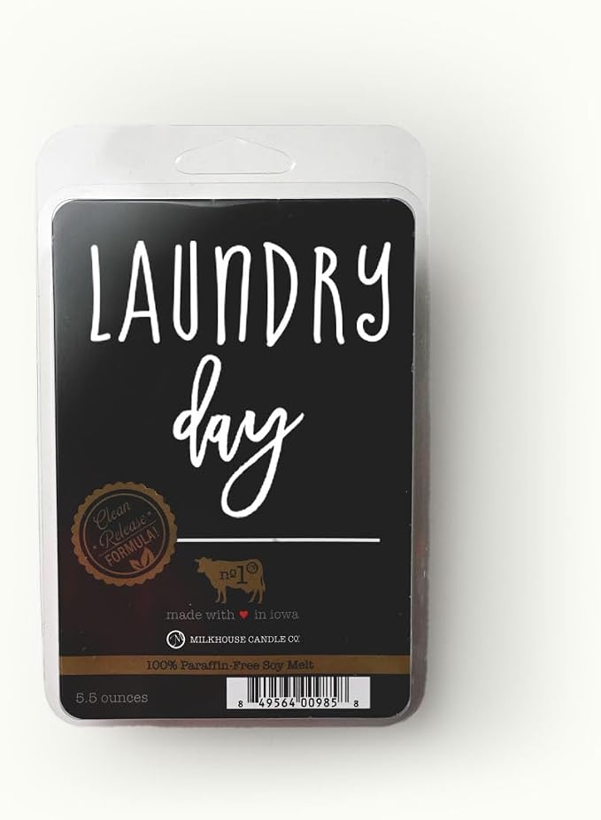 Milkhouse Candle Company Laundry Day Soy Wax Melts - Sun-Dried Linen | Dewy Greens | Gentle Breeze Scented - 5.5 oz, Hand-Poured, Made in the USA