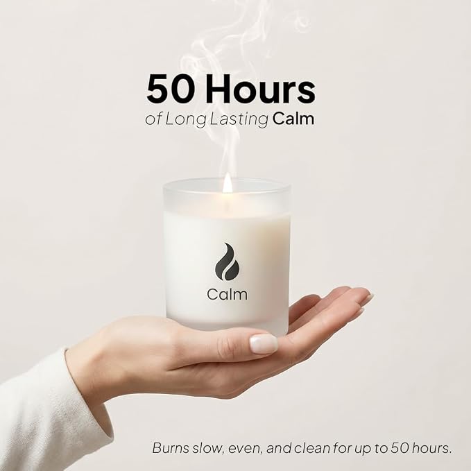 Natur IX Calming Organic Soy Scented Candles with Essential Oil | Natural Candles Non Toxic |Home, Birthday, Christmas Gifts & Aromatherapy | 50 H Burning | Lavender, Basil & Jasmine, 8.5 oz