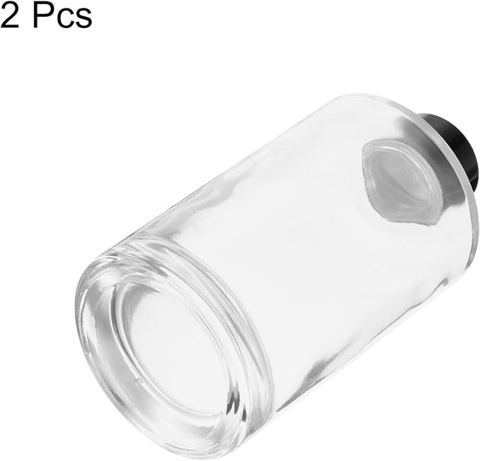 HARFINGTON 2pcs 200ml/6.8oz Empty Glass Diffuser Bottle 4.9" x 2.5" Refillable Fragrance Accessories Aromatherapy Jar Container for Replacement Reed Diffuser DIY Home Bathroom Transparent