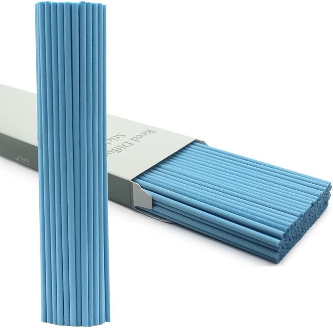 100PCS Reed Diffuser Sticks, 10 Inch Rattan Fiber Sticks Essential Oil Aroma Diffuser Sticks,Long-Lasting Diffuser Replacement Sticks (Blue)