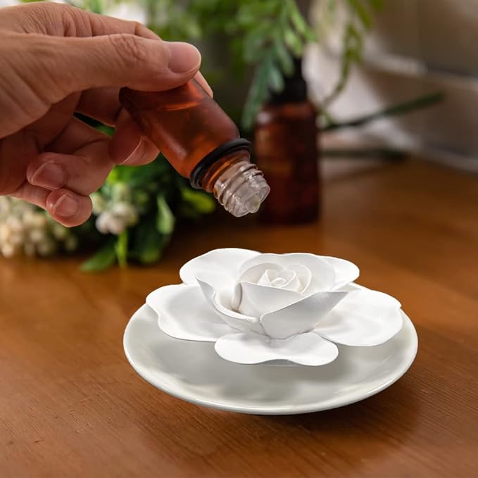 Passive Oil Diffuser for Essential Oil-Non-Electric Porcelain Aromatherapy Diffusers for Small Mini Room, Desk Decorative, Bathroom