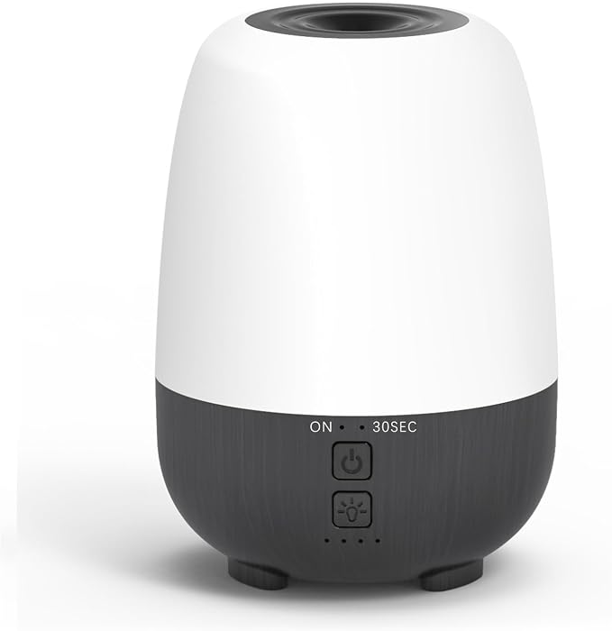 SEEDSEEL 150ML Rechargeable Battery Operated Essential Oil Diffuser, Portable Cordless Aromatherapy Diffuser,7-Hour Runtime with 7 LED Color Changing Lights