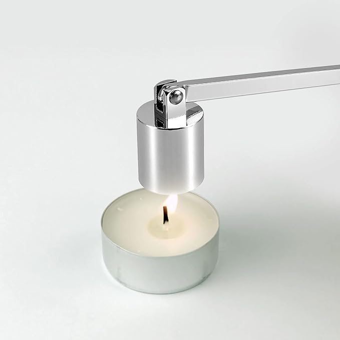 3 PCS 6.3 Inch Candle Snuffer, Silver Stainless Steel Candle Extinguisher with Long Handle and Straight Tube, Candlesnuffers Extinguish Candle Wicks for Tea Light Candles