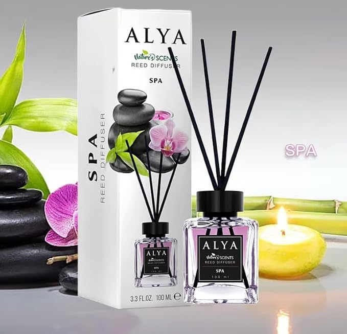 Nature's Scents Spa Reed Diffuser, 3.3 Fl Oz, 100 ml, with Black Reeds
