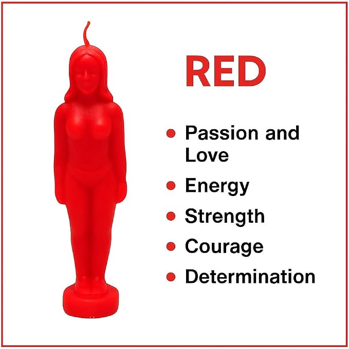 Red Female Body Candle – Love, Passion & Attraction Candle for Manifestation, Romance & Confidence – Sensual Goddess Figure Decor Gift