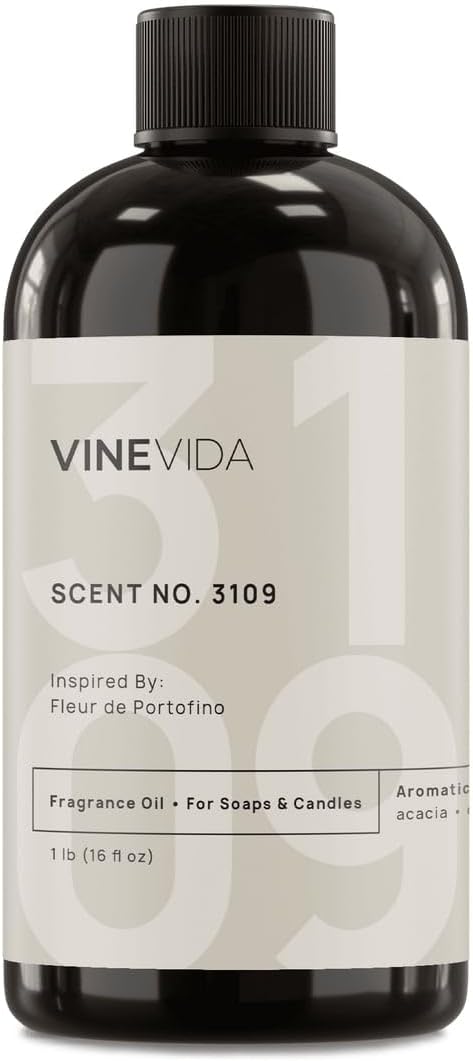 VINEVIDA Scent NO. 3109 Fragrance Oil - 16oz (1lb) - Inspired by: Fleur de Portofino Fragrance Oil for Candle Making - Made in USA Candle Scents Scents for Soap Making