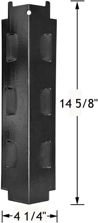 Porcelain Steel Heat Tent, BBQ Heat Plate Shield, Burner Cover, Flame Tamer, Gas Grill Replacement Parts for Charbroil, Brinkmann, Kenmore, Master Forge, 14 5/8 inch x 4 1/4 inch Set of 4 KP734