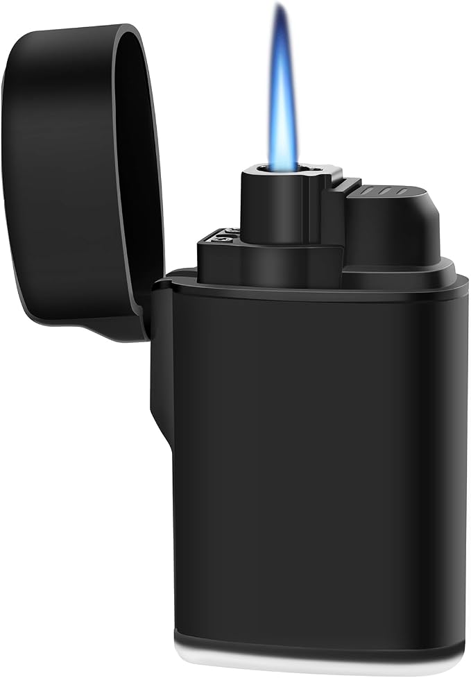 Mini Torch Lighter Windproof Jet Flame Butane Refillable Pocket Lighter for Candles, Outdoor, Camping, Fireplaces, Gas Stove, BBQ & Survival Gear, Pack 1, Black Color (Butane not Included)