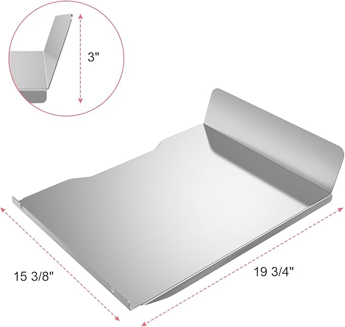 BAC506 Drip Pan Tray Replacement for Traeger Ironwood 650 Pellet Grills, Drip Pan Heat Baffle Compatible with Traeger KIT0438 Part, Stainless Steel Traeger Pellet Grill Assossories