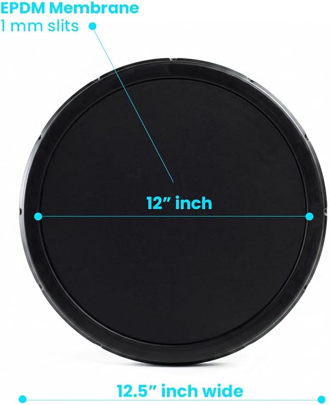 ECO350-E | 12” EPDM Fine Bubble Disc Diffuser - Aerators for ponds, Aquarium or Water Treatment | SSI Aeration Original (4 Pack)