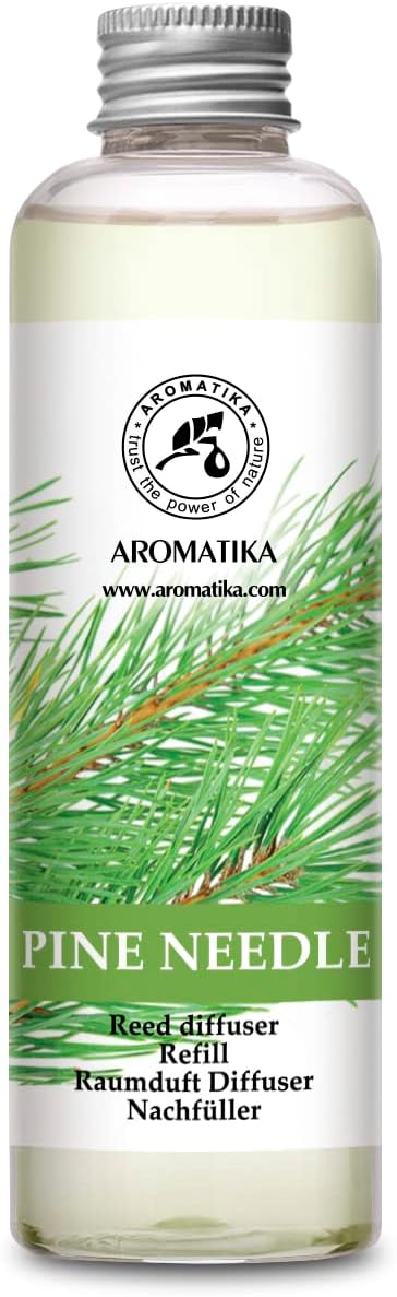 Pine Diffuser Refill 6.8 Fl Oz - Fresh & Long Lasting Fragrance - Scented Reed Diffuser - Diffuser Oil Refill - for Aromatherapy - Home - Office - Air Fresheners w/Natural Essential Pine Needle Oil