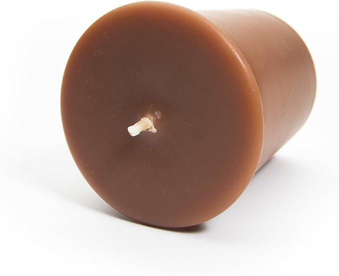 Cinnamon Bark Soy Votive Candles - Scented with Essential & Natural Oils - 6 Brown Natural Votive Candle Refills - Bakery & Food Collection