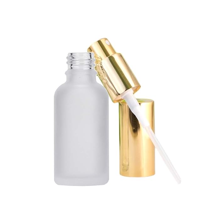 Glass Atomizer Bottles 6 Packs Perfume & Essential Oil Sprayer (50ml/1.7oz) - Frosted, Portable Travel Spray Bottles