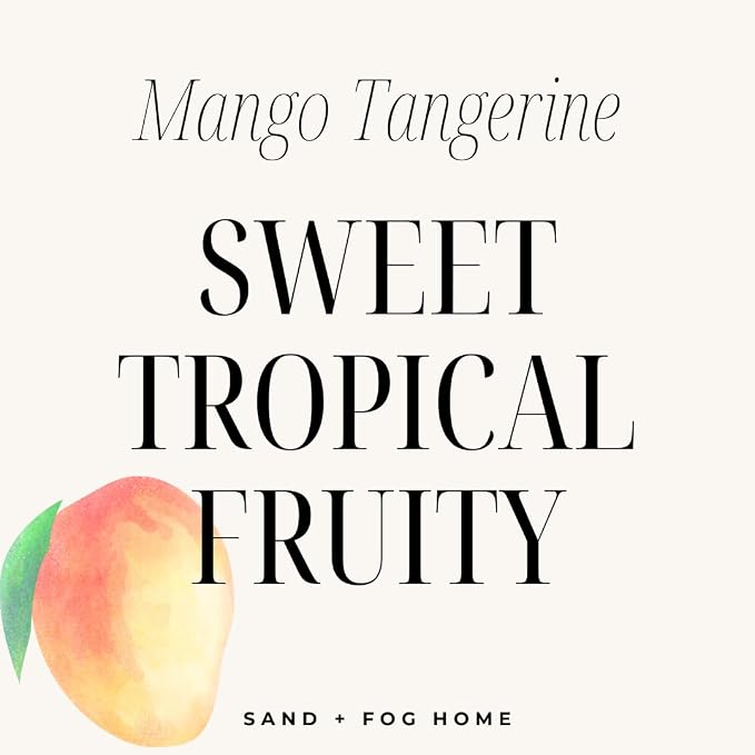 Sand + Fog Scented Candle - Mango Tangerine – Additional Scents and Sizes – 100% Cotton Lead-Free Wick - Luxury Air Freshening Jar Candles - Perfect Home Decor – 12oz
