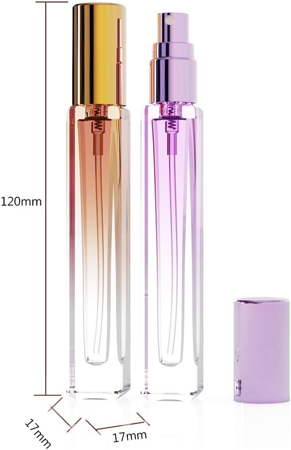 5PCS 10ml Glass Refillable Travel Perfume Atomizer Bottles,Mini Empty Cologne Spray Bottle,Pocket Size Sprayer Portable for Travel and Sample Container Toiletries Dispenser