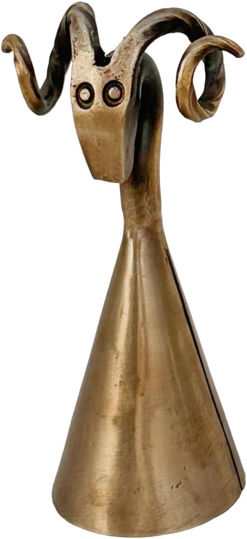 Living Ideas Hand Forged Rams Head Candle Snuffer Iron Handmade Medieval Candle Snuffer Blacksmith Candle Extinguisher Gift for Candle Lovers Classic Look Antique Brass Finish Wick Candlesnuffers