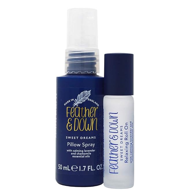 Feather & Down Sweet Dream Perfect Partners Gift Set: 50ml Pillow Spray & 10ml Roll-On, With Calming Lavender & Chamomile Essential Oils, Vegan & Cruelty Free
