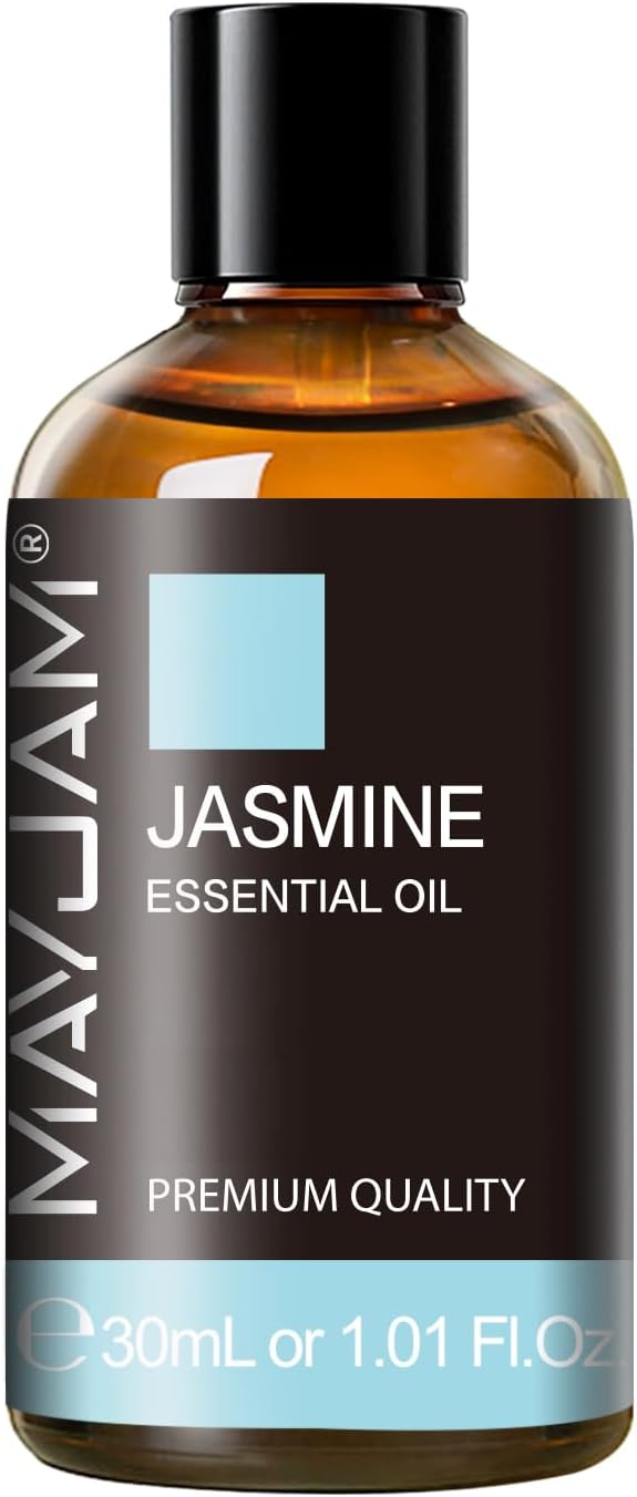 Jasmine Essential Oil 30ML/ 1.01FL.OZ, MAYJAM Pure Jasmine Oil Aromatherapy Essential Oil for Massage, DIY Soap, Ideal for Home Yoga Use