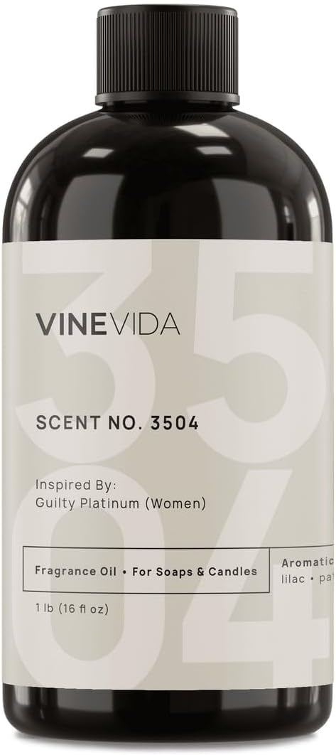 VINEVIDA Scent NO. 3504 Fragrance Oil - 16oz (1lb) - Inspired by: Guilty Platinum (Women) Fragrance Oil for Candle Making - Made in USA Candle Scents Scents for Soap Making