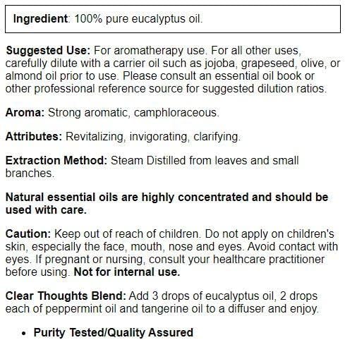 Now Solutions Eucalyptus Essential Oil, 16 Fl Oz (1 Count)