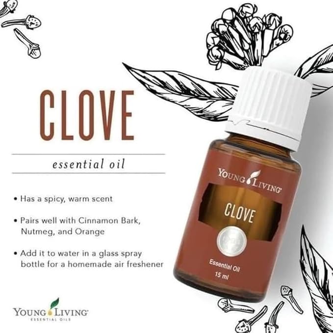 Young Living Clove Essential Oil - 15ml Bottle for Aromatic and Topical Use - Aromatherapy - Warm, Stimulating Aroma that Provides Cleansing Properties - Contains Antioxidants