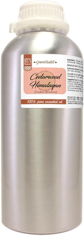 Cedarwood Himalayan Essential Oil - 32 fl oz - 100% Pure and Natural, Uncut - Aluminum Bottle - Greenhealth