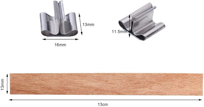 100 pcs Wooden Candle Wicks kit, Include 50 Pcs 5.1 X 0.5 Inch Candle Making Wicks and 50 Pcs Iron Stand Naturally Smokeless Wooden Candle Wicks Candle Cores for DIY Candle Making