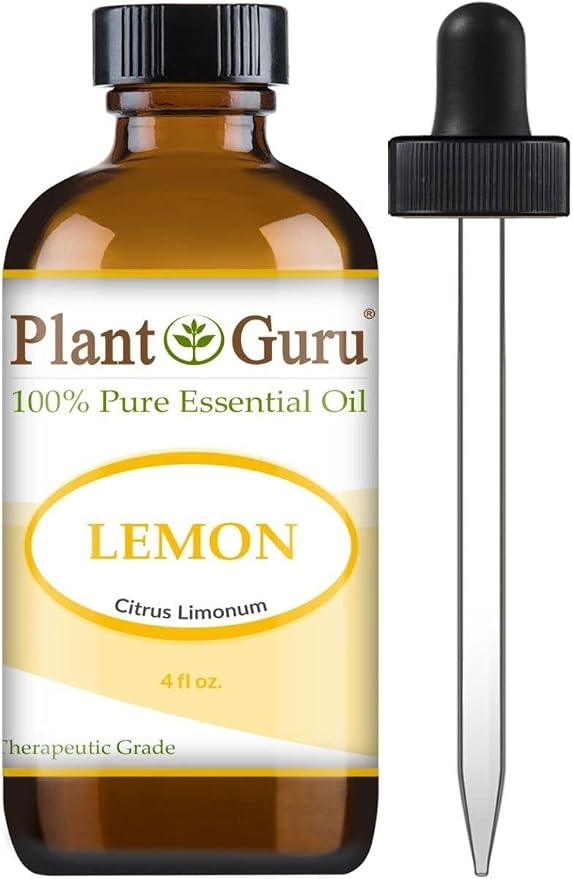 Lemon Essential Oil 4 oz 100% Pure Undiluted Therapeutic Grade Cold Pressed from Fresh Lemon Peel, Great for Aromatherapy Diffuser, Relaxation and Calming, Natural Cleaner