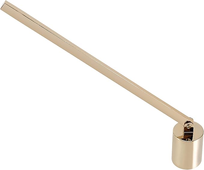 3 PCS 6.3 Inch Candle Snuffer Accessory, Stainless Steel Golden Candle Extinguisher with Long Handle and Straight Tube, Candlesnuffers Extinguish Candle Wicks for Tea Light Candles