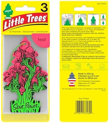 LITTLE TREES Car Air Freshener | Hanging Tree Provides Long Lasting Scent for Auto and Home | 24 Air Fresheners |Sour Power