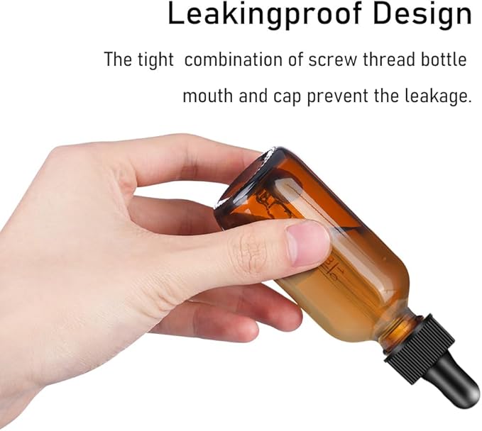 Bumobum Glass Dropper Bottles, 2 oz Amber and Blue for Essential Oils With Funnel, Labels & Pipette - 2 Pack Eye Tincture Dispensing Bottle With Measured Dropper