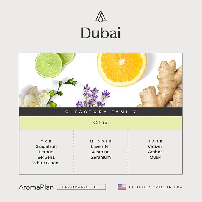 AromaPlan Hotel Scents Dubai 2-Pack (16.9 Fl Oz/500ml Each) Home Luxury Aroma & Hotel Fragrance Diffuser Oil- Hotel Diffuser Oil for Aromatherapy-USA Made, Bigger Bottle,Bolder Aroma & Longer Lasting