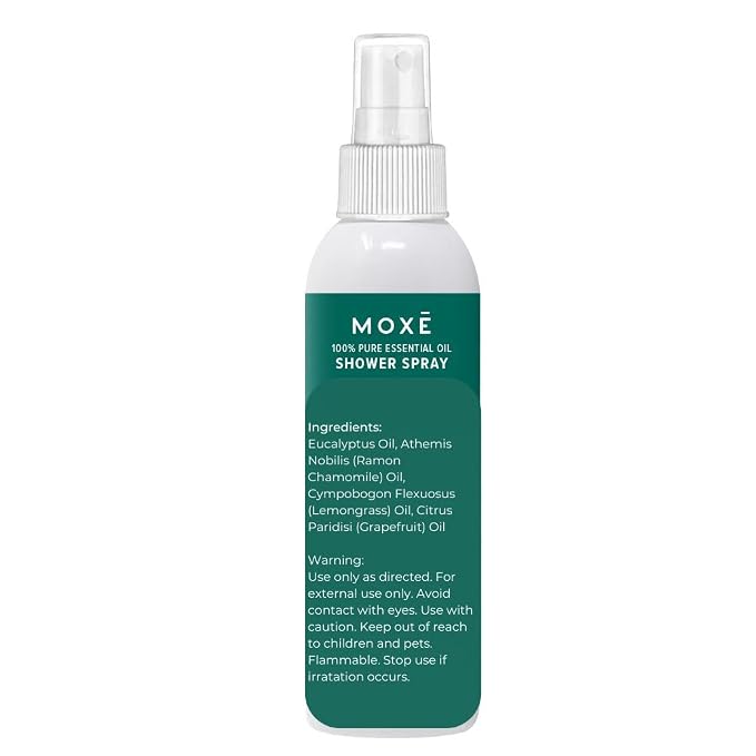 MOXE Eucalyptus Oil Shower Mist, Spa Steam Spray, Certified Natural 100% Essential Oils, Made in USA, Aromatherapy, Sinus Congestion Relief, Tension Relief (8oz)