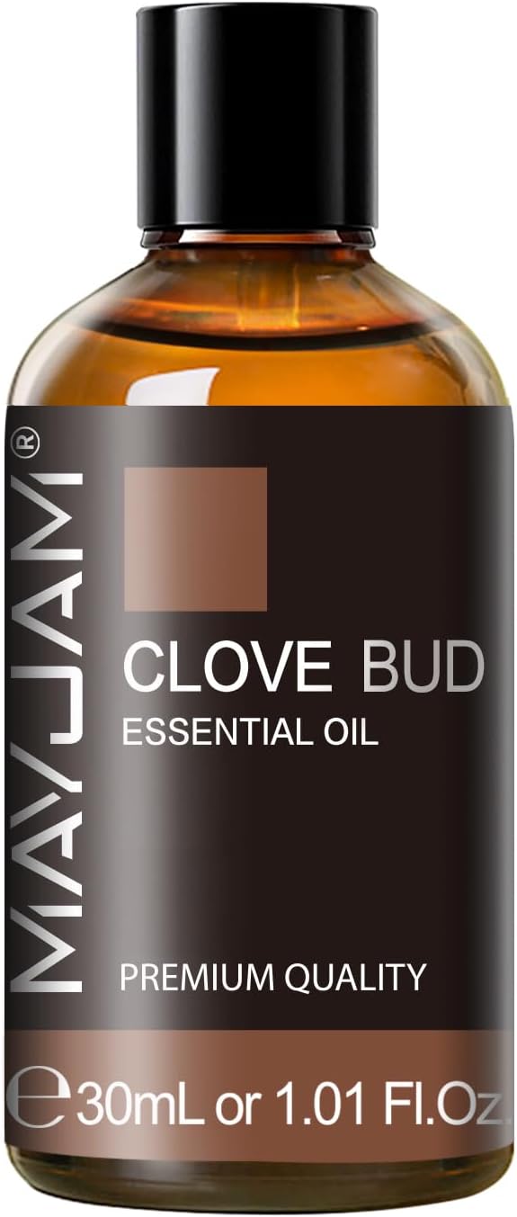 MAYJAM Clove Bud Essential Oil, Premium Pure Essential Oils, 1.01FL.OZ Clove Bud Oil for Diffusers Soap Candle Making, Ideal for Home Office Car Yoga Use
