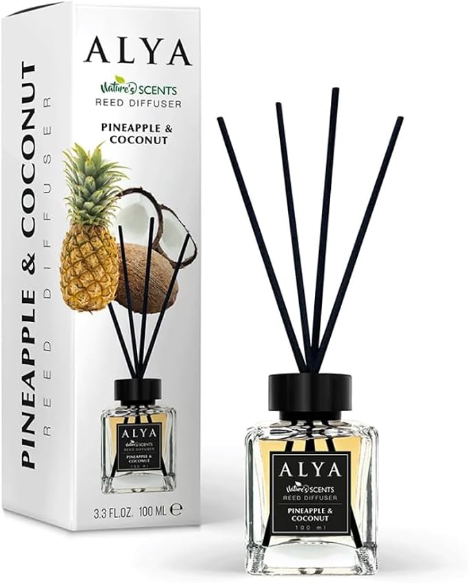 Nature's Scents Reed Diffuser, Pineapple & Coconut Fragrance, 3.3 FL OZ, 100 ML