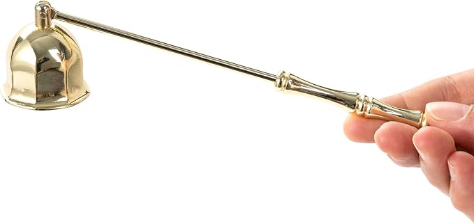 Candle Snuffer Extinguisher,Polished Stainless Steel Candle Wick Flame Extinguish Cover Vintage Tool,Candle Accessory Gift Box (Golden)