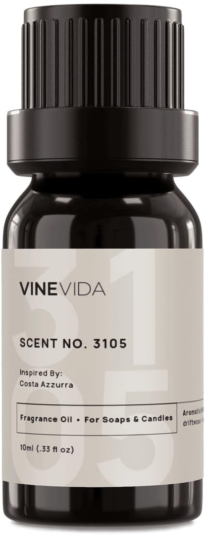 VINEVIDA Scent NO. 3105 Fragrance Oil - 10mL - Inspired by: Costa Azzurra Fragrance Oil for Candle Making - Made in USA Candle Scents Scents for Soap Making