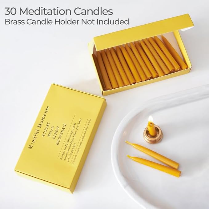 30 Mindful Meditation Candles - Refill Set for 1 Month Supply, Thirty Days of Mediation Prayer Reflection - Candle Holder Not Included