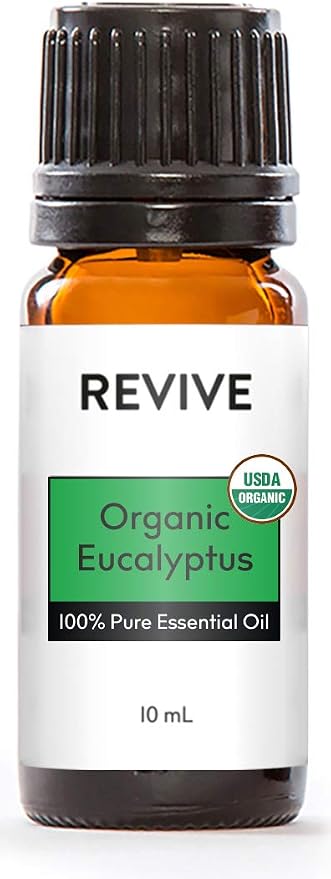 USDA Certified Organic Eucalyptus Essential Oil by Revive Essential Oils - 100% Pure Therapeutic Grade, for Diffuser, Humidifier, Massage, Aromatherapy, Skin & Hair Care