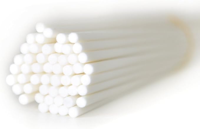 50 Pieces Fiber Reed Diffuser Replacement Refill Sticks for Aroma Fragrance (White, 10" x4mm)