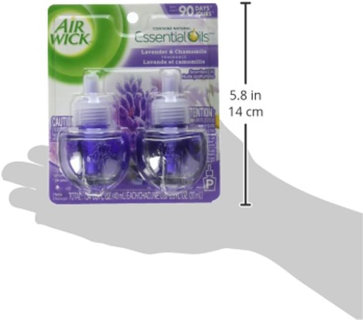 Air Wick Plug in Scented Oil Refill, 2ct, Lavender & Chamomile, Essential Oils, Air Freshener
