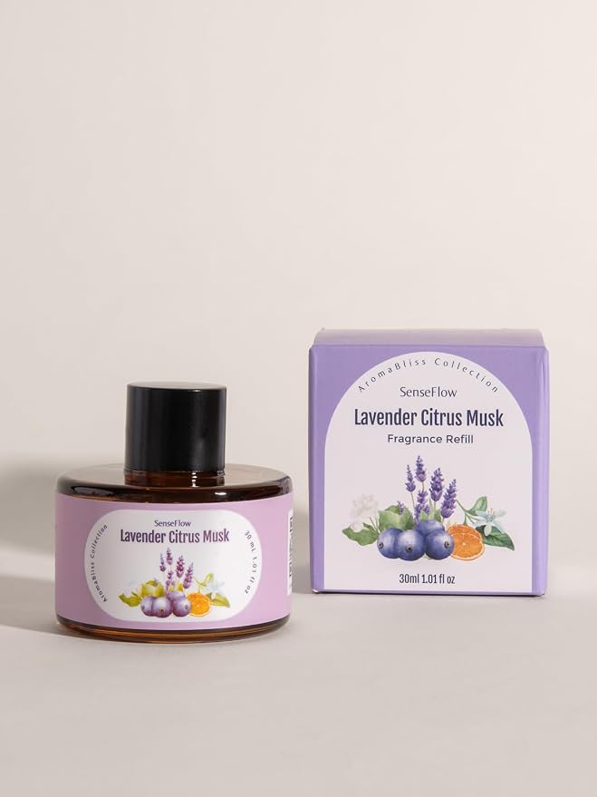 Essential Oil Refill 1.02oz/30ml for SF101/SF101S Waterless Aromatherapy Diffuser, Covers 1000 Sq Ft, 120-Day Natural Scent 1 Pack,Lavender Citrus Musk