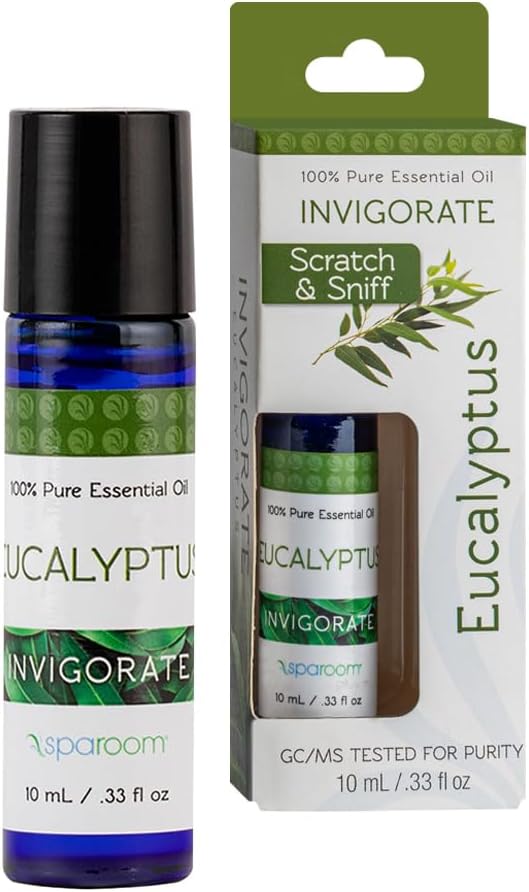 SpaRoom Aromatherapy 100% Pure Essential Oils for Diffusers and Air Freshners, Invigorate Eucalyptus, 10 mL