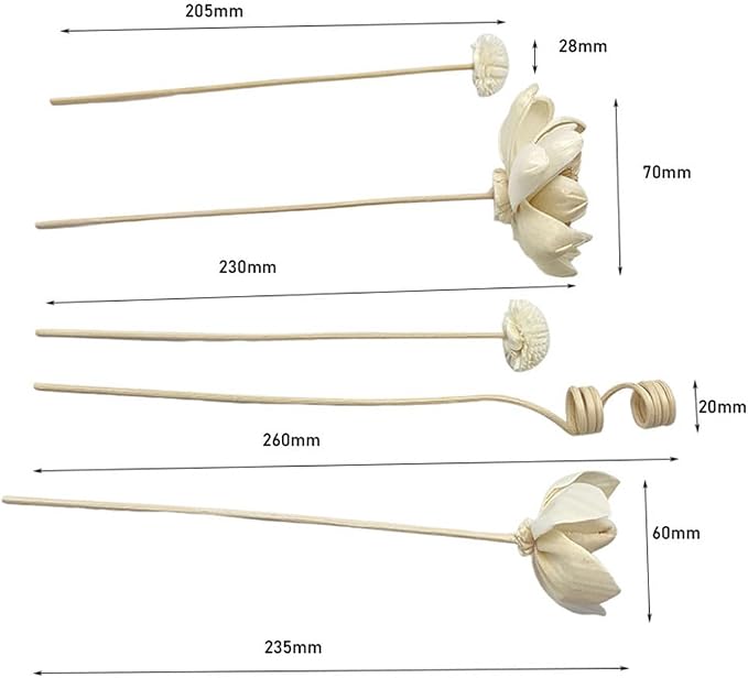 Artificial Flower Rattan Sticks Set Fireless Fragrances Reed Diffuser Stick Essential Oil Aroma Diffuser Sticks DIY Ornaments Home Decor - Style 4