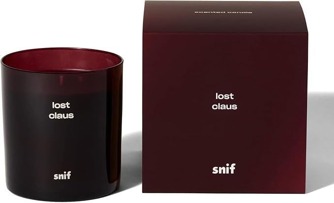 Lost Claus Scented Holiday Candle by Snif, Spicy, Gourmand, Woody Scent, 50+ Hours, 100% Cotton Fiber Wicks, Soy Wax Blend, Non-Toxic, Vegan, 8.5oz