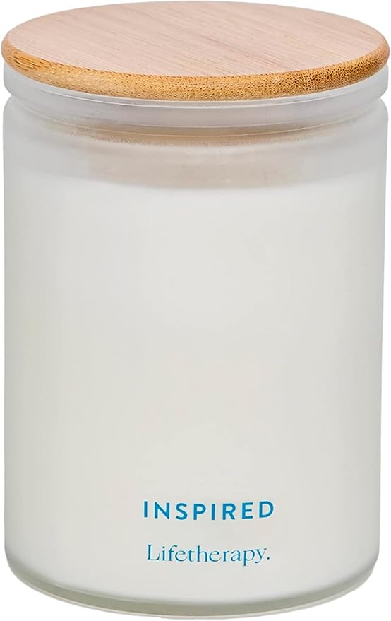 Lifetherapy Inspired Scented Soy Candle, 75-Hour Burn, 10 Oz | Natural soy wax scented candles for home with clean burn, jar candle design, and long lasting fragrance