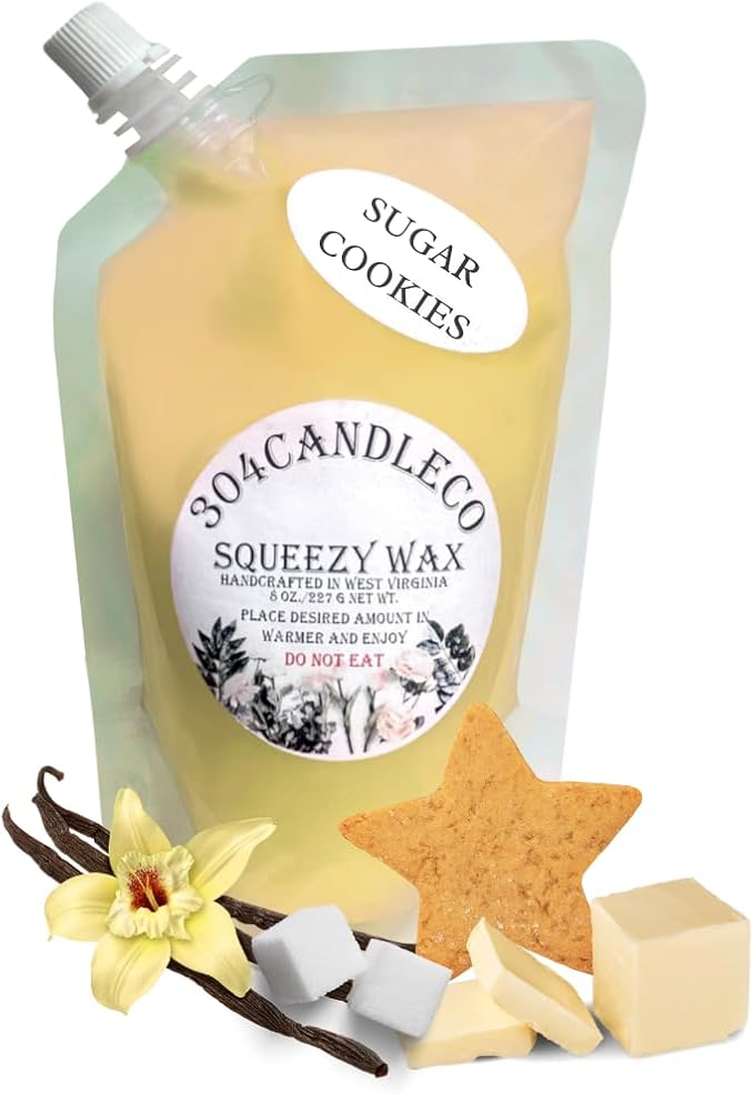 304CandleCo Large Squeeze Soy Wax Melt - 50 SCENTS! - Highly Fragrant & Hand-Crafted - Easy Mix & Match - American Made - Perfect for Wax Warmers (8oz, Sugar Cookies)