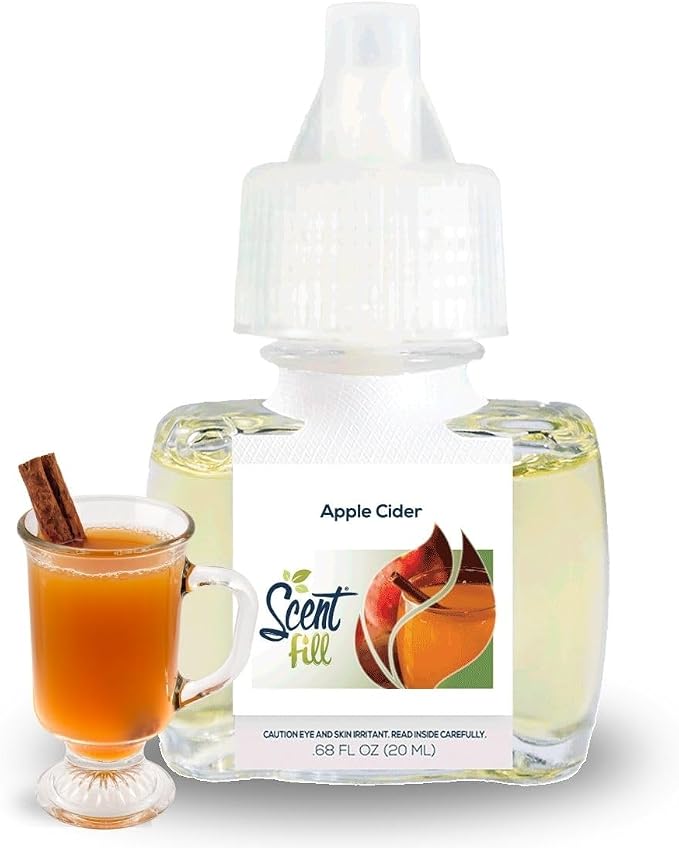 Scent Fill Apple Cider Plug in Air Freshener, Scented Oil Refills, 2 Refills + Diffuser