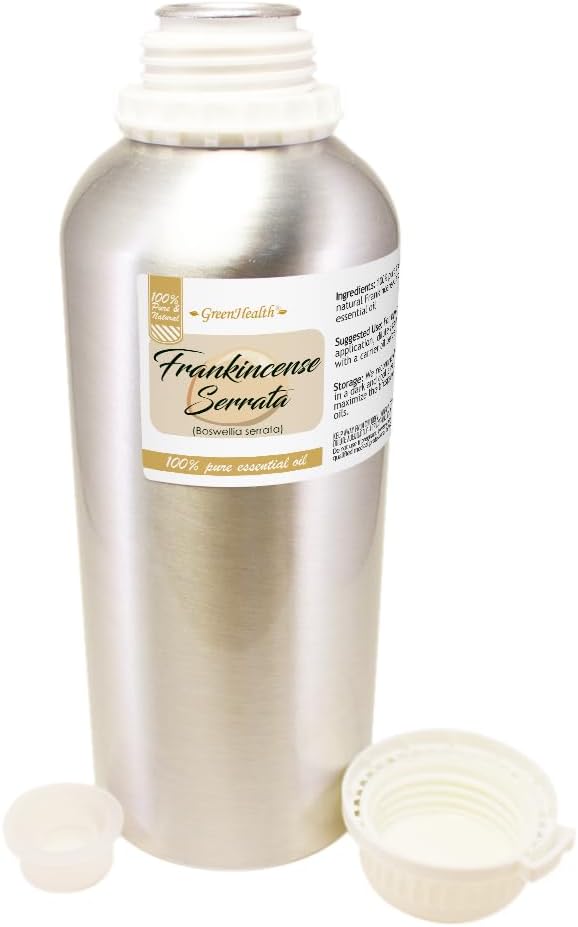 Frankincense Essential Oil – 32 fl oz (1 Quart) – 100% Pure & Undiluted – Aluminum Bottle – Bulk Essential Oil – GreenHealth